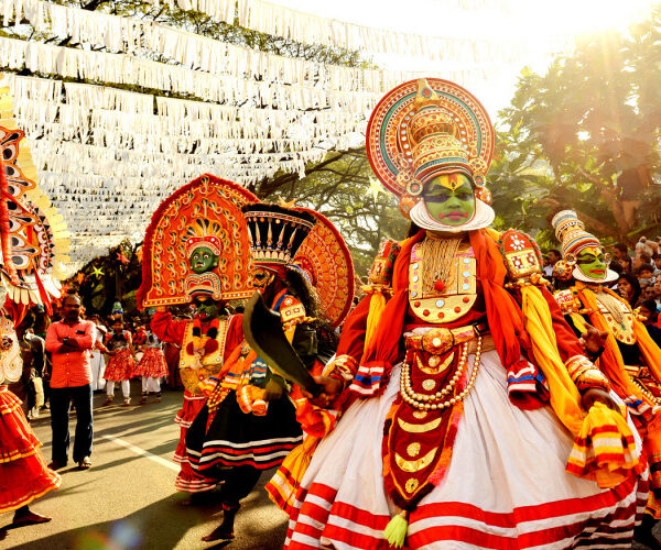 Traditional Kathakali dance on New Year carnival